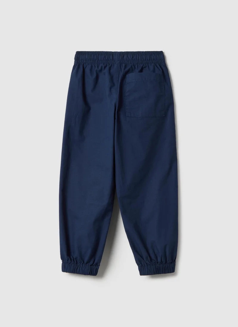 او في اس OVS Children'S Regular Fit Blue Cotton Jogger Trousers